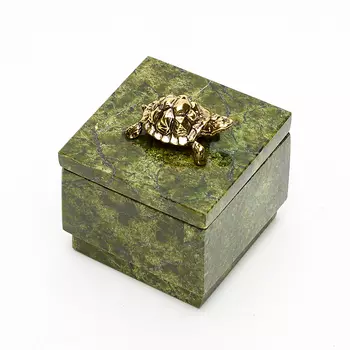 Шкатулка змеевик 5,5х5,5х6 см