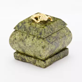 Шкатулка змеевик 5,5х5,5х6 см