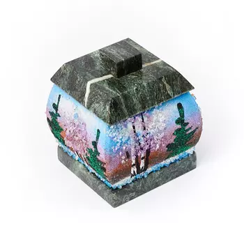 Шкатулка змеевик 5х5х7 см