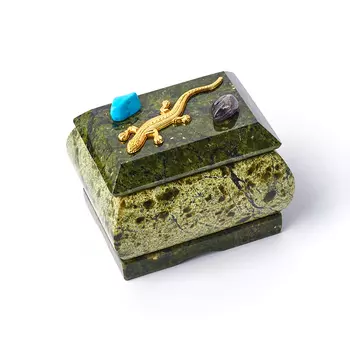 Шкатулка змеевик 6,5х5х5 см