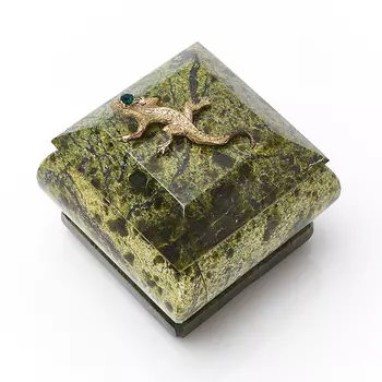 Шкатулка змеевик 6х5,5х5,5 см