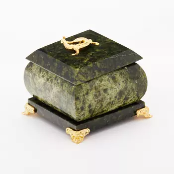 Шкатулка змеевик 7,5х7,5х7,5 см