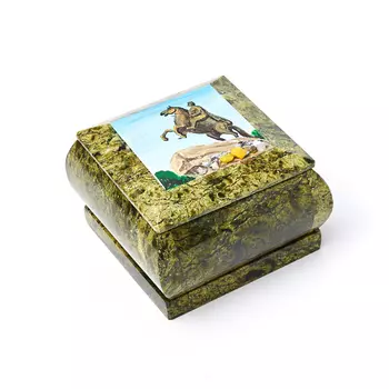 Шкатулка змеевик 7х7х5,5 см