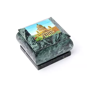 Шкатулка змеевик 7х7х5,5 см