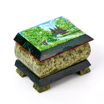 Шкатулка змеевик 9,5х7,5х6 см