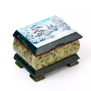 Шкатулка змеевик 9,5х7,5х6 см