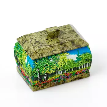 Шкатулка змеевик 9х6,5х7,5 см
