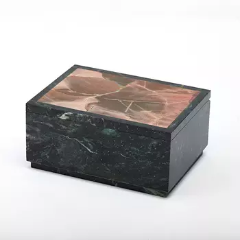 Шкатулка змеевик, яшма уральская 10х7х5 см