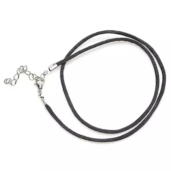 Шнурок (черный) 45 см (+4 см) (нейлон)