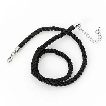 Шнурок (черный) 46 см (+4 см) (текстиль)