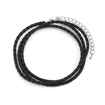 Шнурок (черный) 65 см (+7 см) (кожа иск.)