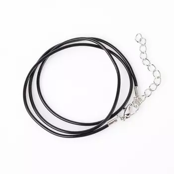 Шнурок каучуковый (черный) 45 см (+4 см)