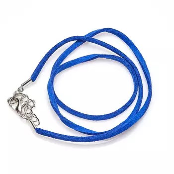 Шнурок (синий) 46 см (+4 см) (иск. кожа)