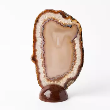 Срез агат серый L (12-16 см) (на подставке)