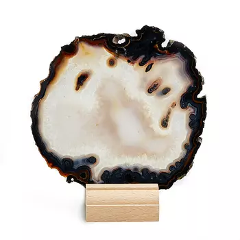 Срез агат серый M (7-12 см) (на подставке)