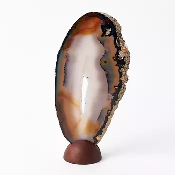 Срез агат серый XL (16-20 см) (на подставке)