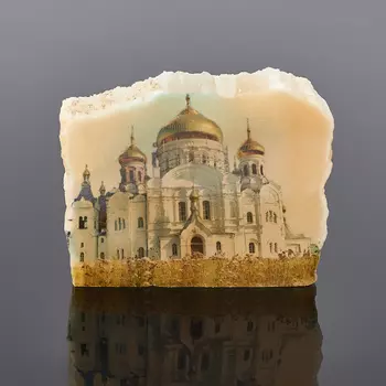 Срез с изображением селенит 6 см