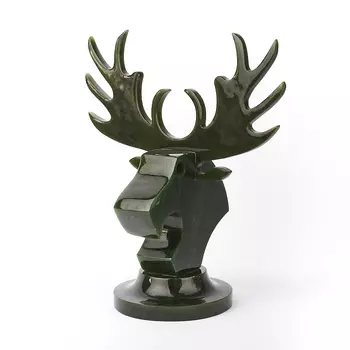 Статуэтка Лось нефрит зеленый 19 см