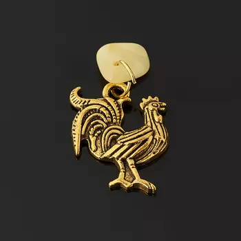 Талисман янтарь (петух) 2 см