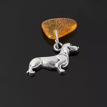 Талисман янтарь (собака) 2 см