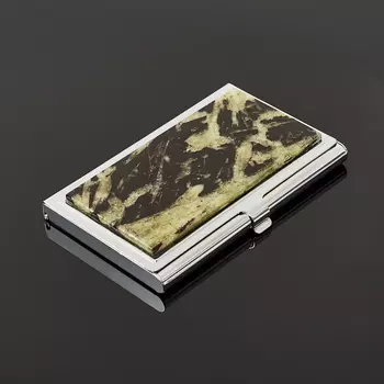 Визитница апатит зеленый (биж. сплав) 9,5х6 см