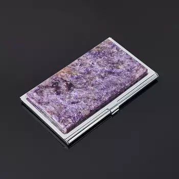 Визитница чароит (биж. сплав) 9,5х5,5 см