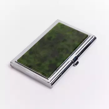 Визитница нефрит зеленый 9,5х6 см