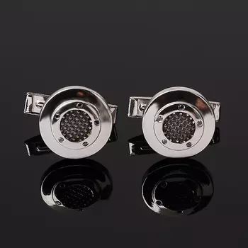 Запонки бриллиант черный (серебро 925 пр. родир. бел.) огранка