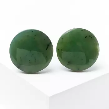 Запонки нефрит зеленый (биж. сплав)