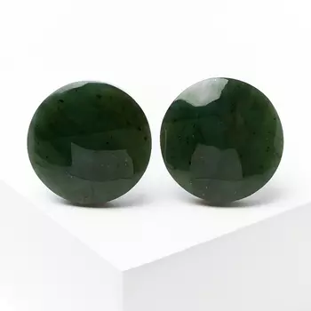 Запонки нефрит зеленый (биж. сплав)