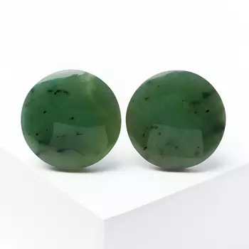 Запонки нефрит зеленый (биж. сплав)