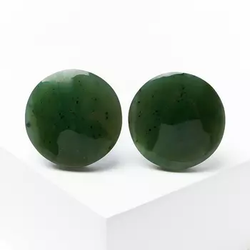 Запонки нефрит зеленый (биж. сплав)