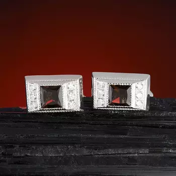 Запонки раухтопаз огранка (серебро 925 пр.)