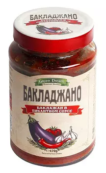 Баклажан в пикантном соусе 470г Green Dream