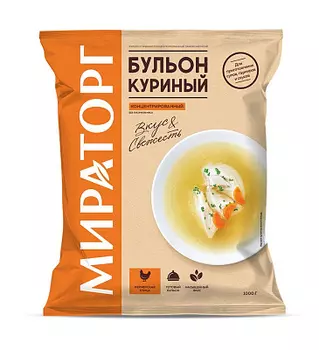 Бульон куриный замороженный 1000г Мираторг
