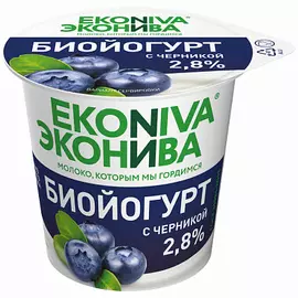 БЗМЖ Биойогурт черника 2.8% 125г ЭкоНива