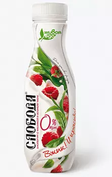 БЗМЖ Биойогурт малина/зеленыйчай обезжиреный Слобода