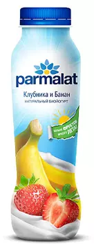 БЗМЖ Биойогурт питьевой клубника/банан 1.5% Parmalat