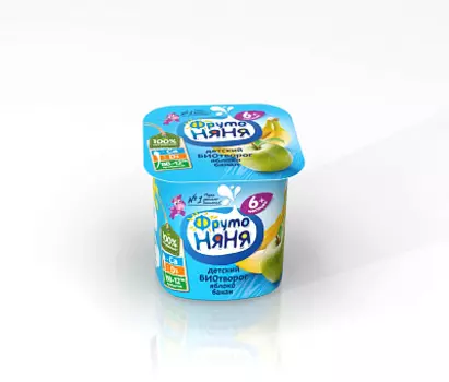 БЗМЖ Биотворог с яблоком и бананом 4.2% ФрутоНяня