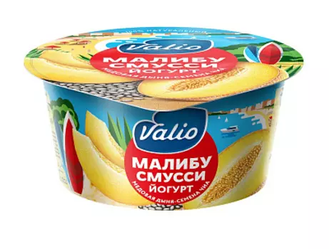 БЗМЖ Йогурт Clean label Малибу смусси мед/дыня/семена чиа 2.6% Valio