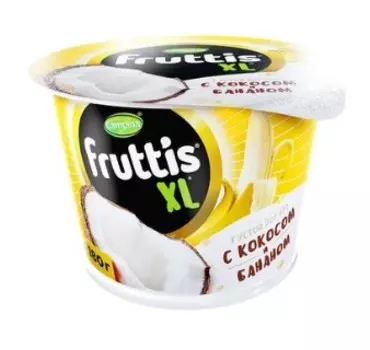 БЗМЖ Йогурт Fruttis XL с Кокосом и бананом 4,3% 180г