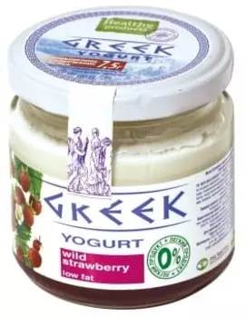 БЗМЖ Йогурт греческий натуральный земляничный обезжиренный Полезные продукты