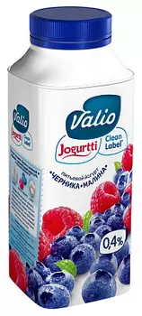 БЗМЖ Йогурт Малина/Черника 0.4% Valio