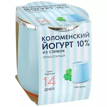 БЗМЖ Йогурт молоко термостатный из сливок 10% 140 г Коломенское