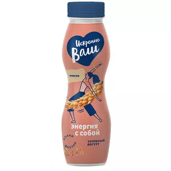 БЗМЖ Йогурт питьевой из топл.мол.Мюсли 3,5% 280г Искренне Ваш