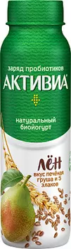 БЗМЖ Йогурт питьевой печенье/груша/5 злаков/семена льна 21% Активиа