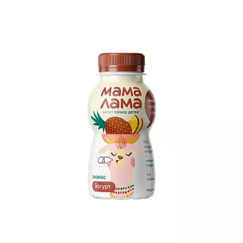 БЗМЖ Йогурт питьевой с ананасом 2.5% Мама Лама