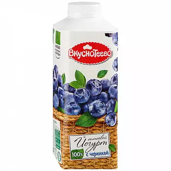 БЗМЖ Йогурт питьевой с черникой 1.5% 750 г Вкуснотеево