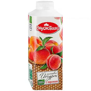 БЗМЖ Йогурт питьевой с персиком 1.5% 750 г Вкуснотеево