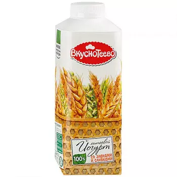 БЗМЖ Йогурт питьевой со злаками и сливками 1.5% 750 г Вкуснотеево